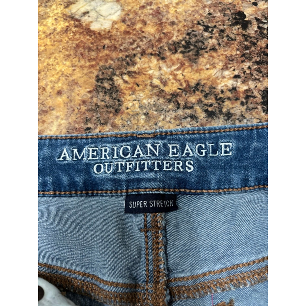 American Eagle “Super Low Shortie” Distressed Denim Shorts - Picture 5 of 7